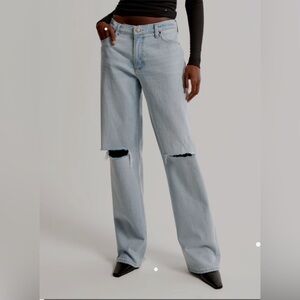 NWT Abercrombie & Fitch The Baggy Curve Love Low Rise Jeans sz 29 / 8 Long